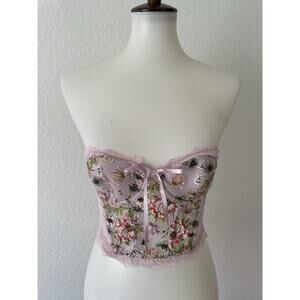 Victoria's Secret Bra Lingerie Bustier Floral Embroidered Lace